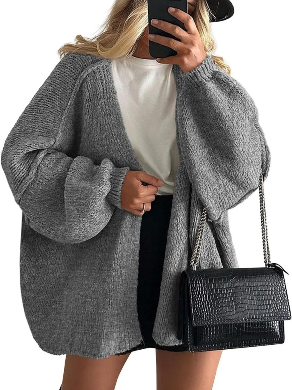 Cozy Open Front Oversized Cardigan Sweater for Women - Perfect Layering Piece
